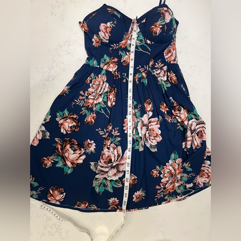 Band of Gypsies Midnight Blue Floral Mini Dress - Picture 5 of 9